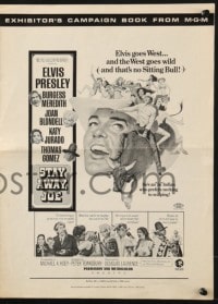 4s931 STAY AWAY JOE pressbook 1968 McGinnis art of Elvis Presley riding bull w/lots of sexy girls!