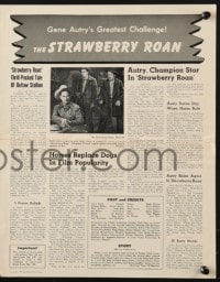 4s933 STRAWBERRY ROAN pressbook R1954 great art of Gene Autry, Gloria Henry & Champion!