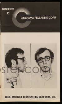 4s938 TAKE THE MONEY & RUN pressbook 1969 wacky Woody Allen mugshot in classic mockumentary!
