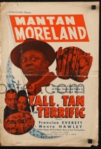 4s939 TALL, TAN & TERRIFIC pressbook 1946 Mantan Moreland cheats at gambling & sings too!