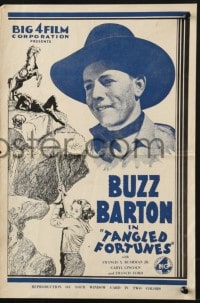 4s940 TANGLED FORTUNES pressbook 1932 great images of teen cowboy star Buzz Barton!