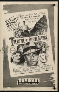 4s963 TREASURE OF THE SIERRA MADRE pressbook R1956 Humphrey Bogart, Holt & Walter Huston, classic!