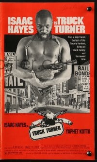 4s965 TRUCK TURNER pressbook 1974 AIP, great images of barechested Isaac Hayes with gun!