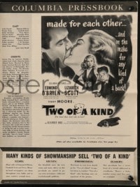 4s969 TWO OF A KIND pressbook 1951 great images of sexy Lizabeth Scott & Edmond O'Brien, noir!