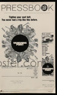 4s975 VANISHING POINT pressbook 1971 car chase cult classic, you never had a trip like this before!