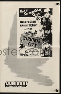 4s977 VIRGINIA CITY pressbook R1956 Errol Flynn, Humphrey Bogart, Randolph Scott, Miriam Hopkins!