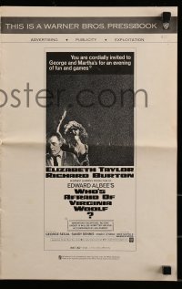 4s987 WHO'S AFRAID OF VIRGINIA WOOLF pressbook 1966 Elizabeth Taylor, Richard Burton, Mike Nichols