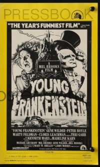 4s996 YOUNG FRANKENSTEIN pressbook 1974 Mel Brooks, art of Gene Wilder, Peter Boyle & Marty Feldman