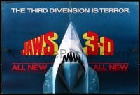 4s440 JAWS 3-D promo brochure 1983 cool die-cut pop-up of shark's head showing teeth!