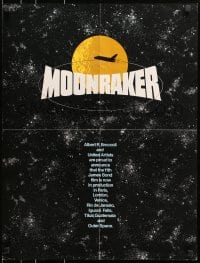 4s465 MOONRAKER promo brochure 1979 Roger Moore as James Bond, unfolds to make a 21x28 poster!
