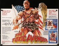4s519 TOXIC AVENGER die-cut promo brochure 1985 unfolds to create a cool 14x17 pop-up poster!