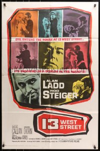 4t007 13 WEST STREET 1sh 1962 Alan Ladd, Rod Steiger, as shocking as a scream in the night!