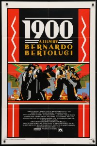 4t009 1900 1sh 1977 directed by Bernardo Bertolucci, Robert De Niro, cool Doug Johnson art!