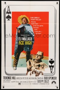 4t022 ACE HIGH 1sh 1969 Eli Wallach, Terence Hill, spaghetti western, ace of spades design!
