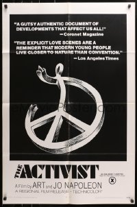 4t026 ACTIVIST 1sh 1970 counter-culture documentary rated X for explicit love scenes!