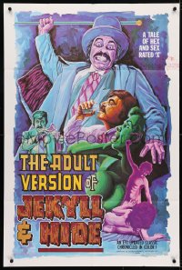 4t028 ADULT VERSION OF JEKYLL & HIDE 1sh 1973 a tale of hex & sex, rated-X, wild horror art!