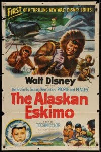 4t035 ALASKAN ESKIMO 1sh 1953 Walt Disney, art of arctic natives, People & Places series!