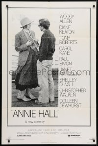 4t052 ANNIE HALL revised 1sh 1977 full-length Woody Allen & Diane Keaton, a new comedy!