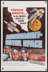 4t057 ASSIGNMENT-OUTER SPACE 1sh 1962 Antonio Margheriti directed, Italian sci-fi Space Men!