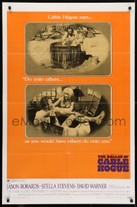 4t070 BALLAD OF CABLE HOGUE 1sh 1970 Sam Peckinpah, Robards & sexy Stella Stevens in wash tub!
