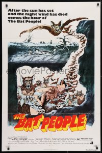 4t080 BAT PEOPLE revised 1sh 1974 AIP, Stewart Moss, cool horror artwork, It Lives By Night!