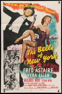 4t098 BELLE OF NEW YORK 1sh 1952 great image of Fred Astaire & sexy Vera-Ellen dancing!