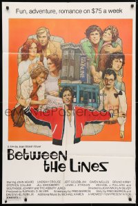 4t102 BETWEEN THE LINES 1sh 1977 Richard Amsel artwork, John Heard, fun, adventure & romance!
