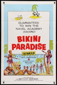 4t112 BIKINI PARADISE 1sh 1967 wins Navel Academy Award, sexy art of international beauties!
