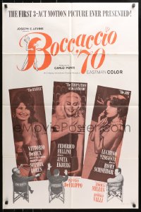 4t129 BOCCACCIO '70 1sh 1962 sexy Loren, Ekberg & Schneider, plus Fellini, De Sica & Visconti!