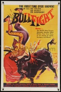 4t148 BULLFIGHT 1sh 1956 where death-defying men lock horns with terror, wonderful matador art!
