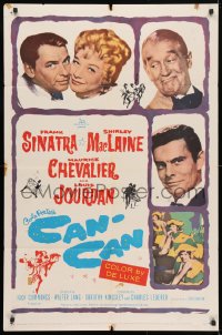 4t156 CAN-CAN 1sh 1960 Frank Sinatra, Shirley MacLaine, Maurice Chevalier & Louis Jourdan!