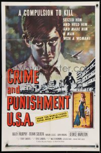 4t201 CRIME & PUNISHMENT U.S.A. 1sh 1959 introducing George Hamilton, from the world-famed novel!