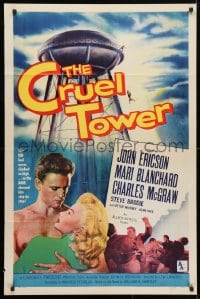 4t205 CRUEL TOWER 1sh 1956 the higher they climb, the closer they get to terror!