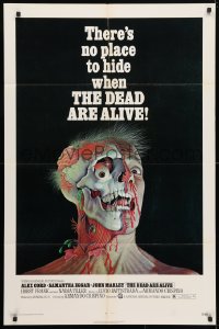 4t219 DEAD ARE ALIVE 1sh 1972 wild zombie horror image, there's no place to hide!