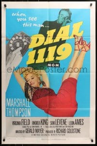 4t232 DIAL 1119 1sh 1950 full-length sexy Virginia Field, Marshall Thompson, film noir!