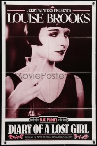 4t234 DIARY OF A LOST GIRL 1sh R1982 best c/u of bad girl Louise Brooks, G.W. Pabst classic!