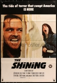 4t769 SHINING English 1sh 1980 King & Stanley Kubrick horror masterpiece, crazy Jack Nicholson!