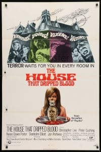 4t412 HOUSE THAT DRIPPED BLOOD 1sh 1971 Christopher Lee, Vampires! Voodoo! Vixens!