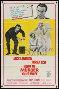 4t417 HOW TO MURDER YOUR WIFE 1sh 1965 Jack Lemmon, Virna Lisi, the most sadistic comedy!