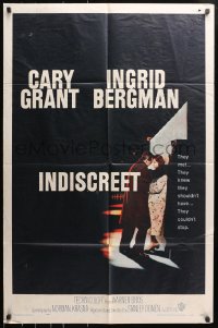 4t434 INDISCREET 1sh 1958 Cary Grant & Ingrid Bergman, directed by Stanley Donen!