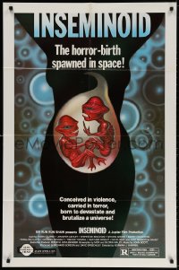 4t439 INSEMINOID 1sh 1982 really wild sci-fi horror-birth space spawn art!