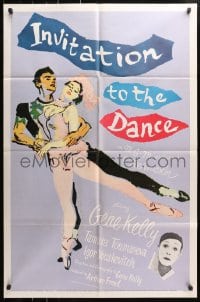4t443 INVITATION TO THE DANCE 1sh 1956 great art of Gene Kelly dancing with Tamara Toumanova!
