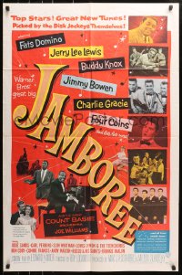 4t452 JAMBOREE 1sh 1957 Fats Domino, Jerry Lee Lewis & other early rockers pictured!