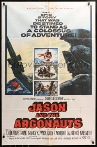 4t453 JASON & THE ARGONAUTS 1sh 1963 great special effects by Ray Harryhausen, art of colossus!