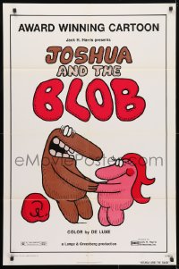 4t464 JOSHUA & THE BLOB 1sh 1973 rare and unusual full one-sheet for award winning cartoon short!
