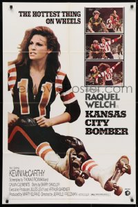 4t475 KANSAS CITY BOMBER revised 1sh 1972 sexy roller derby girl Raquel Welch, the hottest thing on wheels!