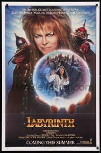 4t489 LABYRINTH teaser 1sh 1986 Jim Henson, art of David Bowie & Jennifer Connelly by Chorney!