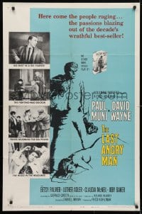 4t492 LAST ANGRY MAN 1sh 1959 Paul Muni is a dedicated doctor from the slums exploited by TV!
