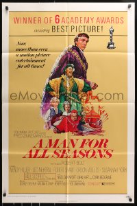 4t550 MAN FOR ALL SEASONS 1sh R1972 Paul Scofield, Robert Shaw, Best Picture Academy Award!