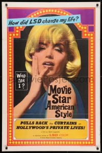 4t585 MOVIE STAR AMERICAN STYLE OR; LSD I HATE YOU 1sh 1966 life with LSD, sexy Monroe look-alike!